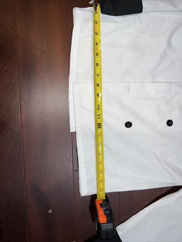 Chef Coat Food Jacket Black White Double Buttons Chest & Sleeve Pocket Size S - Picture 10 of 15