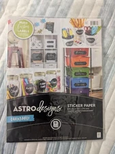 New Astro Designs Sticker Paper Chalkboard! 8.5 x 11 in Make Custom Labels