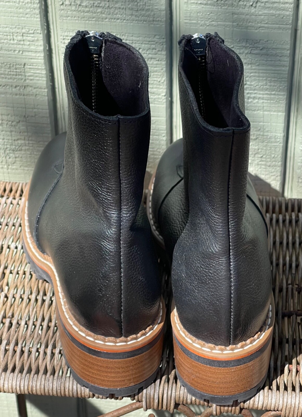 SAOLA Stivali Bertuchi NUOVI Anteriori Zip Lug Suola Pelle Moto Chelsea Nero Spagna 7 5 38