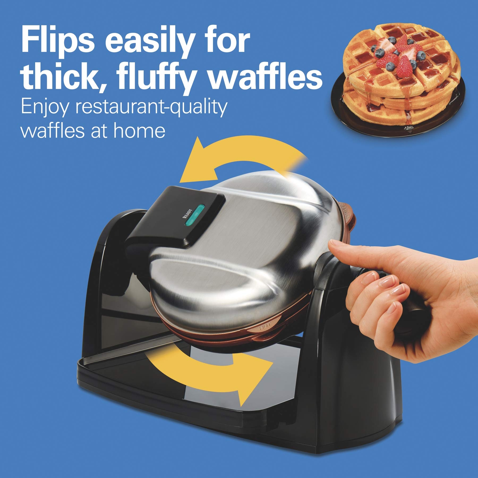 Hamilton Beach 26031 Belgian Waffle Maker with Removable Nonstick Plates Black