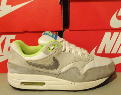 NIKE Air Max 1 WHITE/METALLIC COOL GREY NEUTRAL GREY EUR 38,5 Guter Zustand TOP
