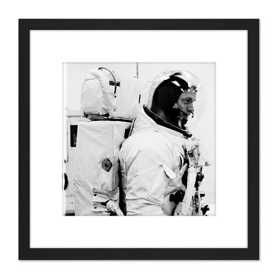 Weltraum NASA Astronaut Schweickart Apollo 9 EMU Gerahmter Kunstdruck 23x23 cm