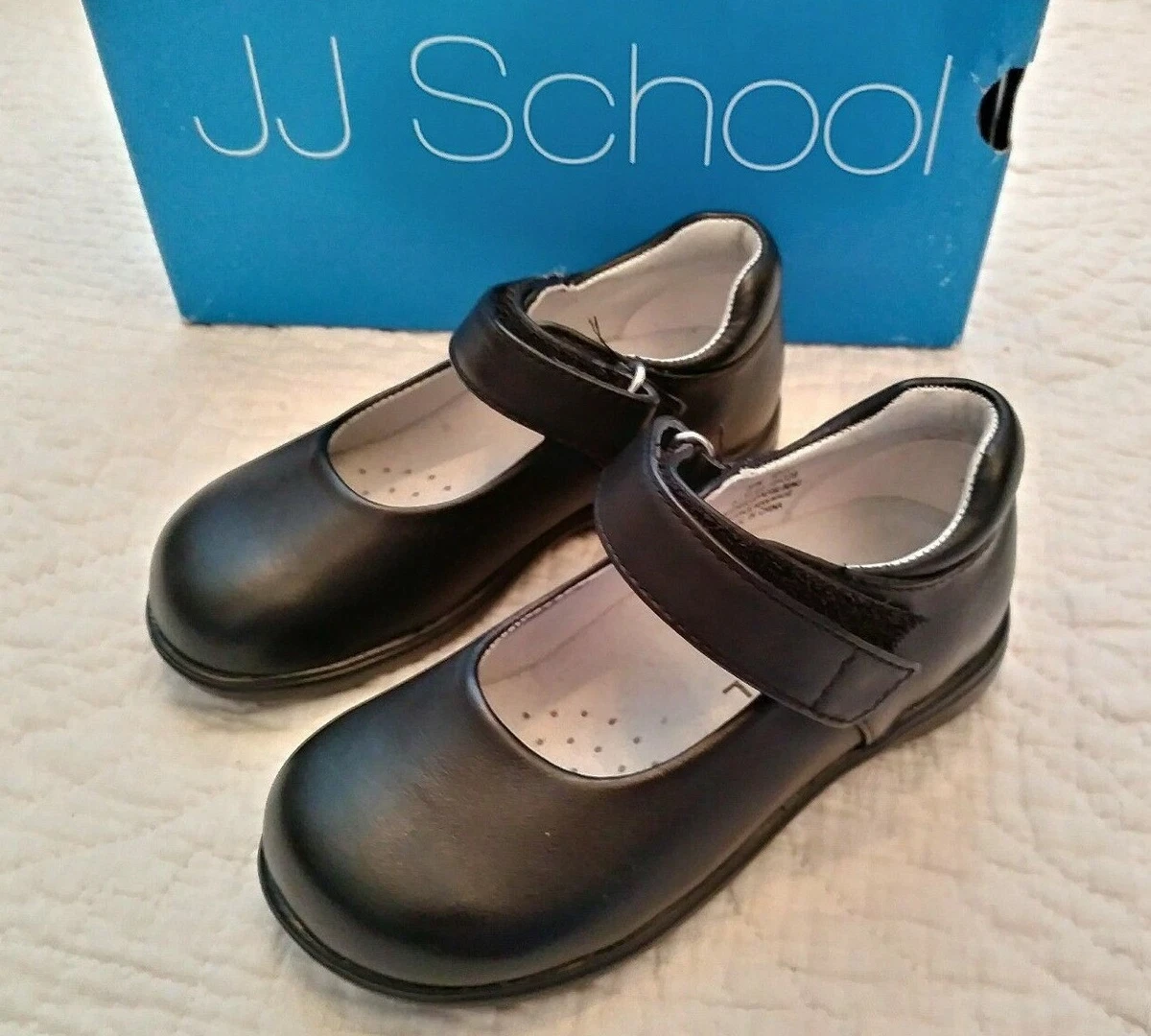 NIB JJ School by Jumping Jacks Tutor Black Leather Mary Jane Shoes