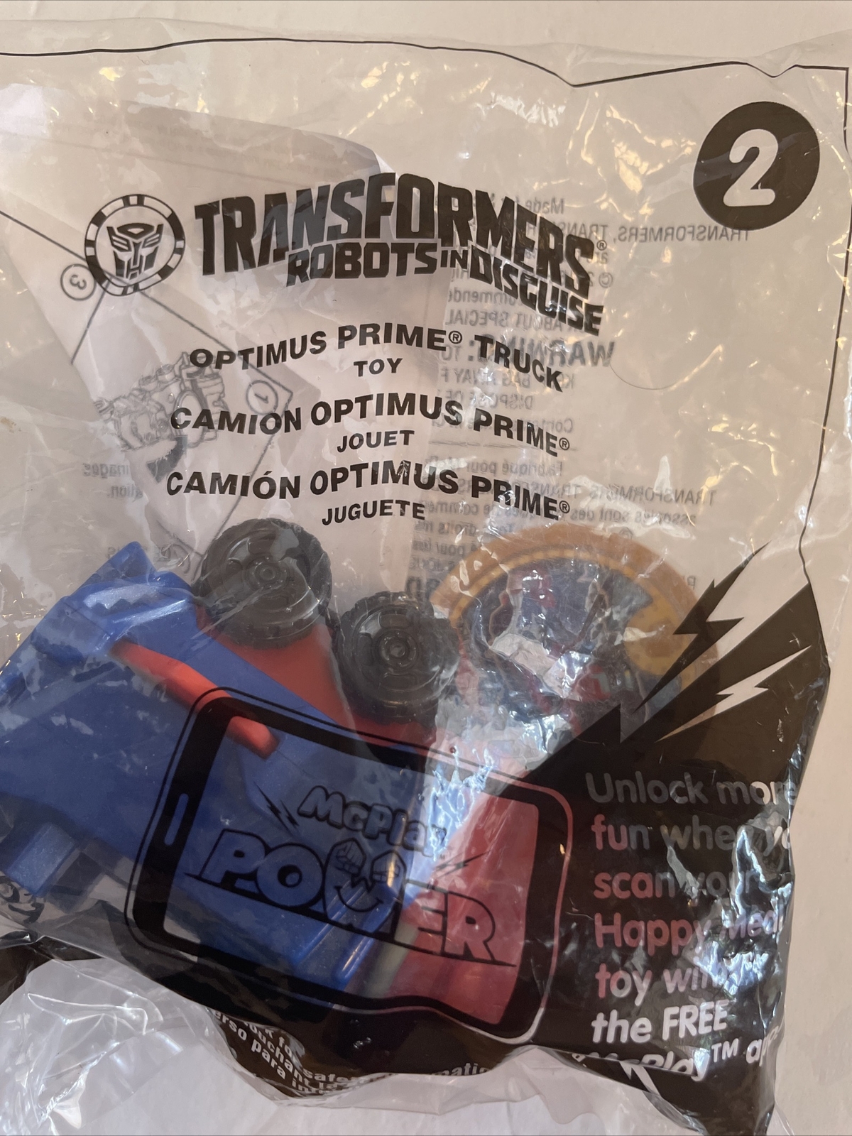 McDonald's Happy Meal Toy 2016 Transformers Robots In Disguise OPTIMUS TRUCK #2