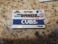 CHICAGO CUBS MLB WRIST BAND BANZ OFFICIALLY LICENSED SIZE LARGE BLUE