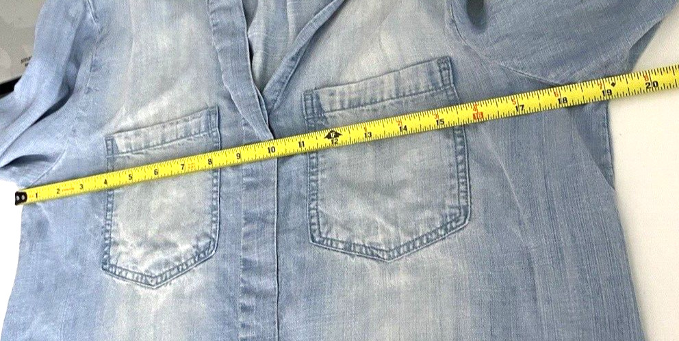 Harper Blue Chambray Button Down Long Sleeve Top … - image 8