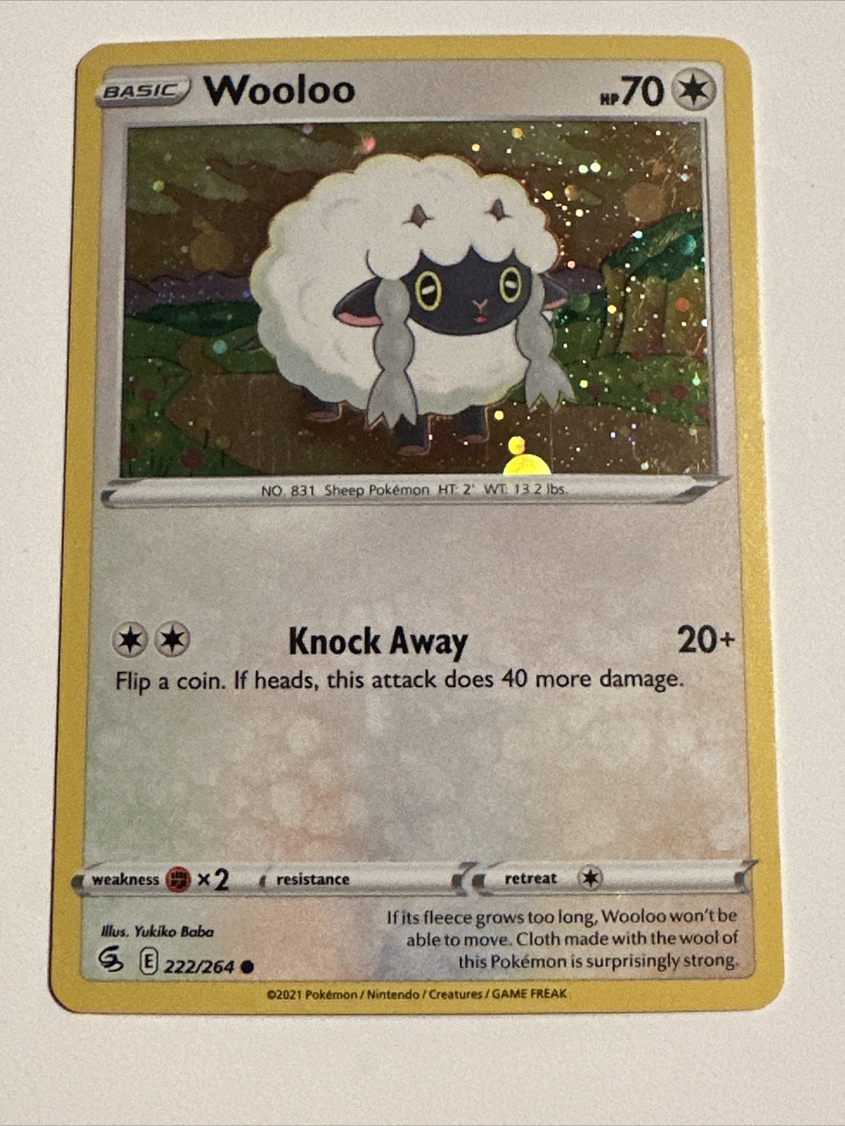 Wooloo 222/264 Cosmo Holo LP Pokemon TCG Card