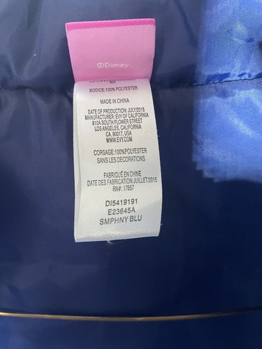 Puffy vest Cinderella size 6x - Picture 6 of 8