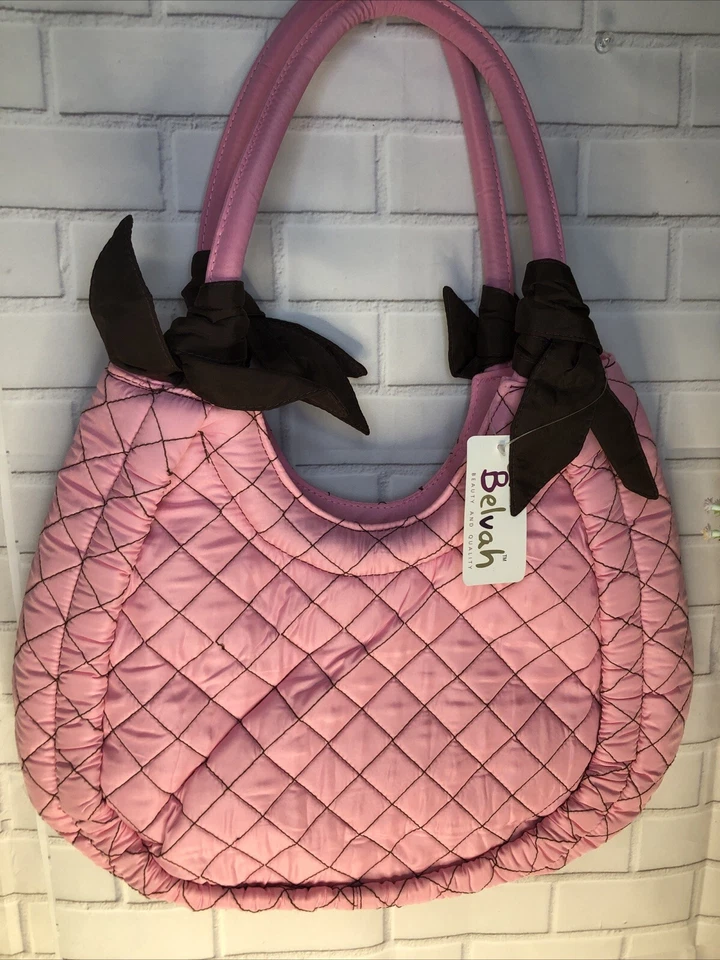 Women's Belvah Beauty and Quality Pink , Brown Paisley Quilted Shoulder Bag New - Image 3 of 4