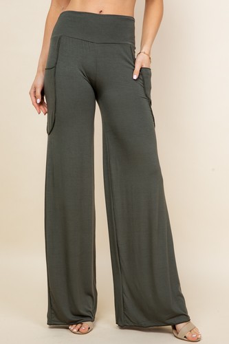 Simplicitie Lounge Wide Leg Palazzo Pants Pants S-3X Plus Size Made in USA - Picture 8 of 48