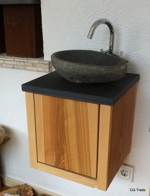 WASCHTISCH GRANIT WASCHBECKEN FLUßSTEIN MARMOR MASSIVHOLZ SCHIEFER