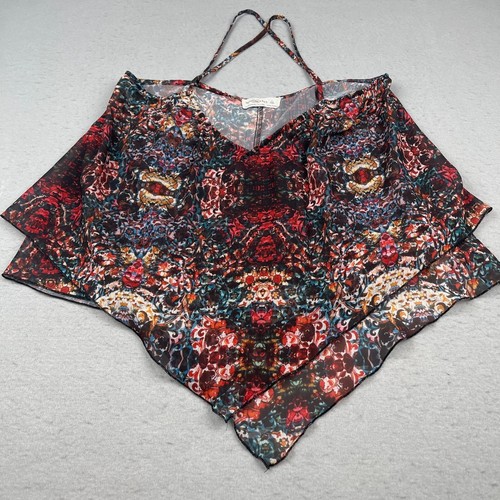 Abercrombie & Fitch Cami Tank Top Womens Large Layered Floral Sheer Boho Hippie - Picture 6 of 18