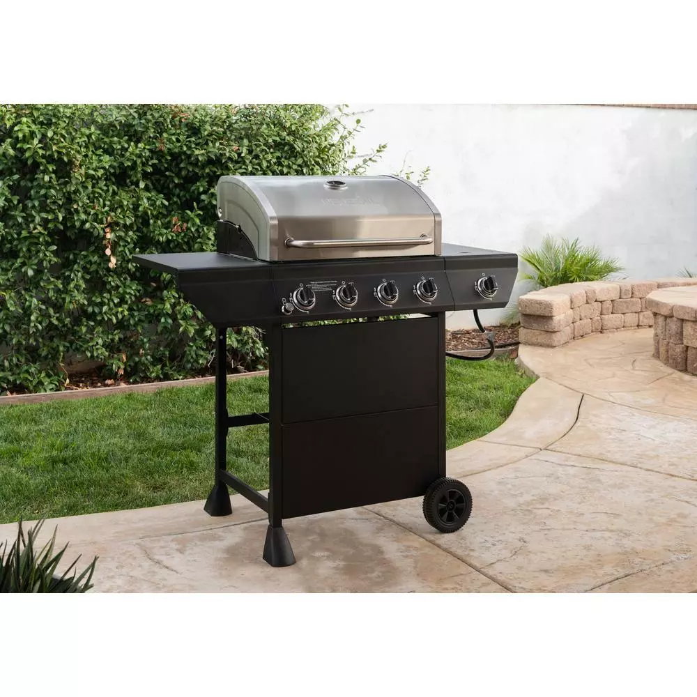 Propane gas grill with side cheap burner