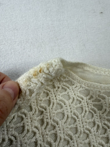 vtg Crocheted Sleeveless top cream Boho Chic Festival Cottagecore costal Y2k M - Picture 3 of 7