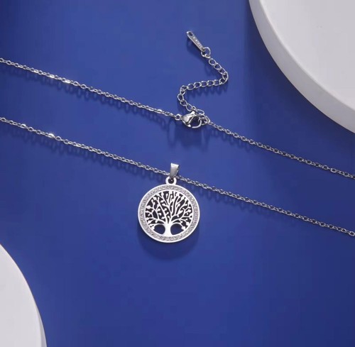 Lebensbaum Halskette Gold Silber Edelstahl Kette Baum des Lebens Anhänger Damen - Bild 15 von 22