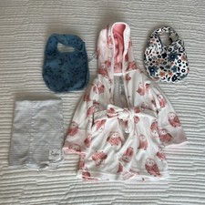 baby Bundle bath robe Bibs Burp Cloth Carters Burt s Bees 0-9 Months Pink Blue