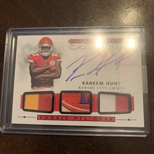 kareem hunt 2017 national treasures nfl gear patch auto #4/25