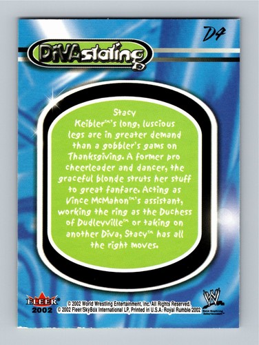 Stacy Keibler 2002 Fleer WWE Royal Rumble Rookie Divastating #D4 RC MINT - Picture 2 of 2