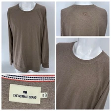 The Normal Brand Puremeso Crewneck Sweatshirt XXL Men’s Brown Pullover YGI Y4-63