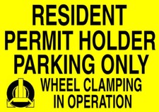 RESIDENT PERMIT HOLDER PARKING ONLY metal SIGN tenants home flat car park notice