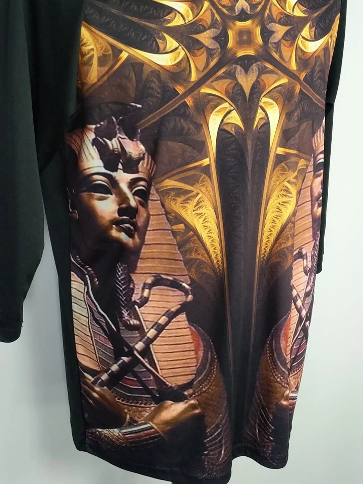 Black Smith Egyptian Pharoah Print Black Pullover T Shirt Size XL - Imagem 2 de 4