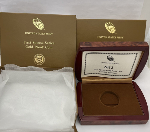 FIRST SPOUSE SERIES GOLD PROOF COIN EMPTY BOX NO COIN 2012 CAROLINE HARRISON