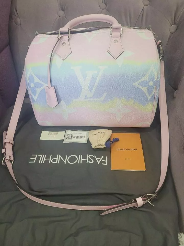 Louis Vuitton Speedy 30 Bandouliere Giant Monogram Pink pastel