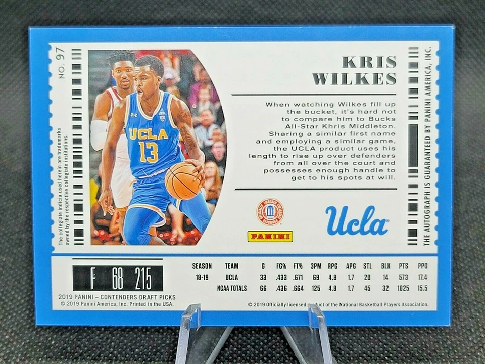 2019-20 Contenders Draft Picks Rookie Auto RC ##97 Kris Wilkes Red Foil - Image 2 of 2