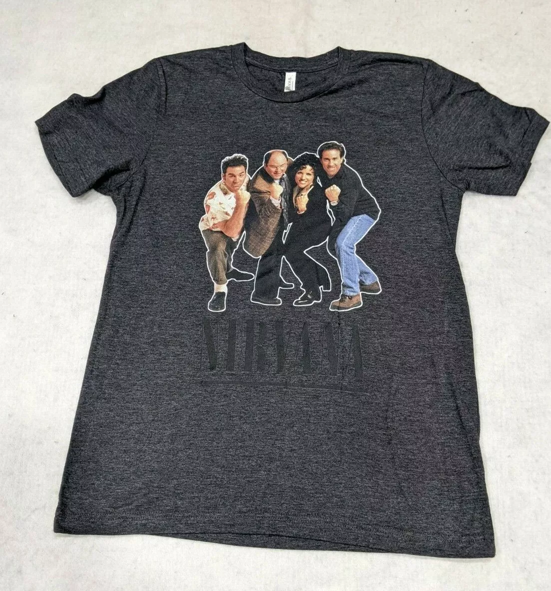 Unisex Gray Medium Seinfeld Nirvana Limited Edition T Shirt