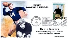 AO-3809, 2003, Early Football Heroes, Add-on Cachet, First Day Cover, Standard P