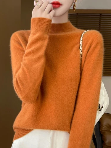 Women Knitted Sweaters Fashion V-Neck Top Sweater Autumn Warm Pullover Soft - Imagen 33 de 46