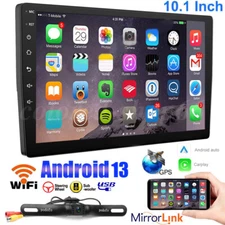 10.1" Android 13 Carplay Car Stereo Radio GPS Navi WiFi 2DIN + Rearview Camera