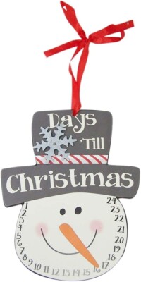 Indoor Hanging Wooden Snowman Days Until Christmas Countdown Advent Calendar