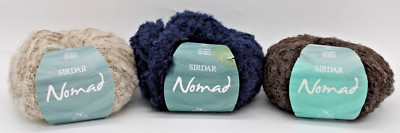 Lot of 3 Sirdar NOMAD Yarn (Colors: Tibet, Katmandu, Alaska) 60% Wool 25% Alpaca