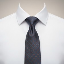 Barneys New York Tie Silk Gray Orange Geometric Medallion Made Italy 57.5