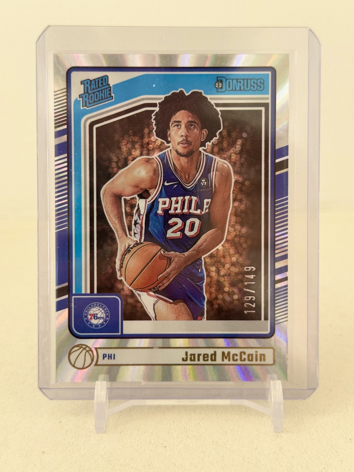 2024-25 Panini Donruss - Rated Rookie Jared McCain #228 Holo Laser /149 (RC)