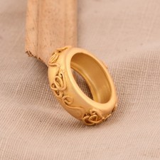 Unique Textured Thick Band Ring Women Gold Plated Chunky Ring For Birthday Gift