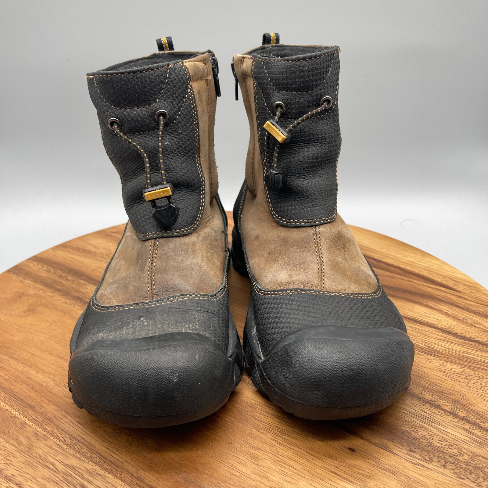 Stivali Keen donna taglia 7 5 marroni neri zip laterale impermeabili isolati invernali neve