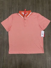 NWT Redvanly Devine Golf Polo Mens XXL Coral Geometric Athletic Lux MSRP 110$