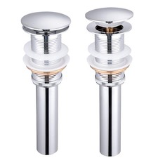 Aquaterior 2 Pack 1 5/8" Bathroom Pop up Drain Vessel Sinks Solid Brass CHR