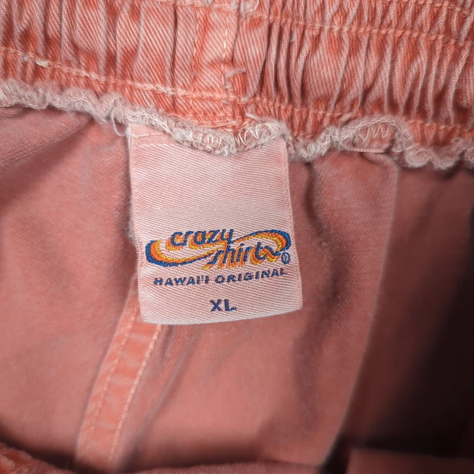 Сумасшедшие рубашки Гавайи Чили окрашенные шорты без застежек 6 дюймов мужские XL красный шнурок хлопок - Изображение 3 из 4