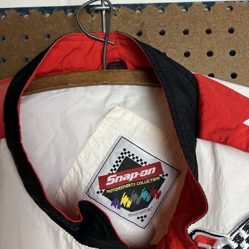 Vintage Snap On Tools Jacket Men XL White 90s Racing Motorsports Pit Windbreaker - Picture 17 of 21