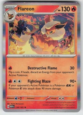 GGC - 13 Holo Flareon 136/165 Rare SV: Scarlet & Violet 151