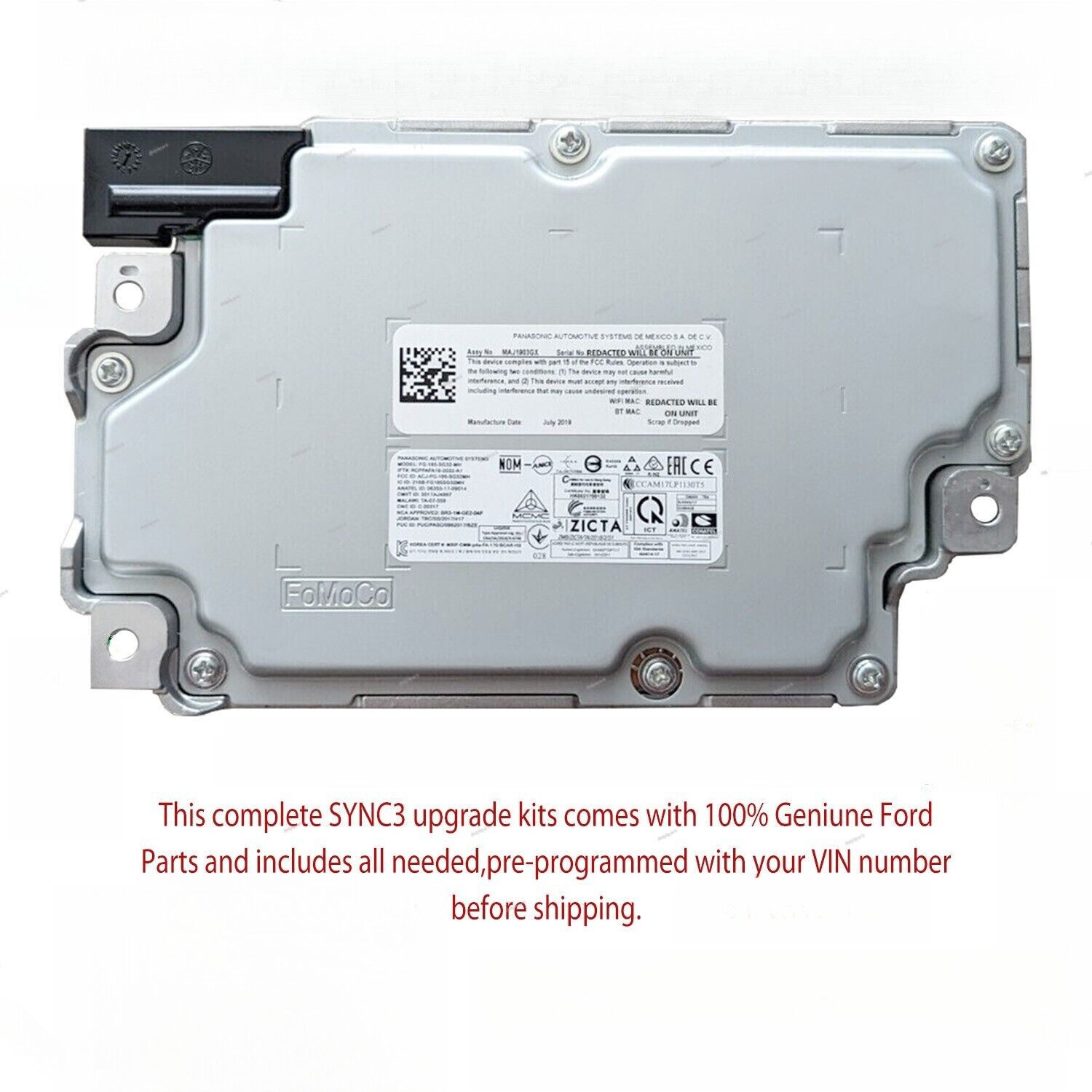 GENUINE OEM FORD LINCOLN SYNC 3 APIM 3.4 NAVIGATION MODULE VIN PROGRAMMED GEN4