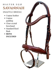 NEW Halter Ego Bridle - Savannah Snaffle With Flash And Reins
