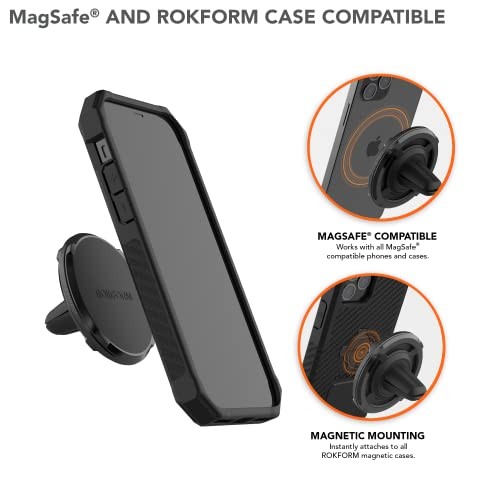 - Support d'aération magnétique double, clip super poignée, support voiture en aluminium, - Photo 2 sur 7