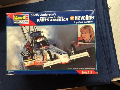 Revell Shelly Anderson Western Auto Top Fuel Dragster Kit#7651  Opened complete