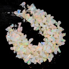 Ethiopian Opal Gemstone Uncut Shape Smooth Beads 10X4 15X5 mm Strand 8" UGB-796