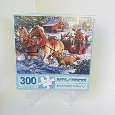 Taking a Ride, NIB 300 large piece Holiday Puzzle, Sleigh Farm Animals Sealed