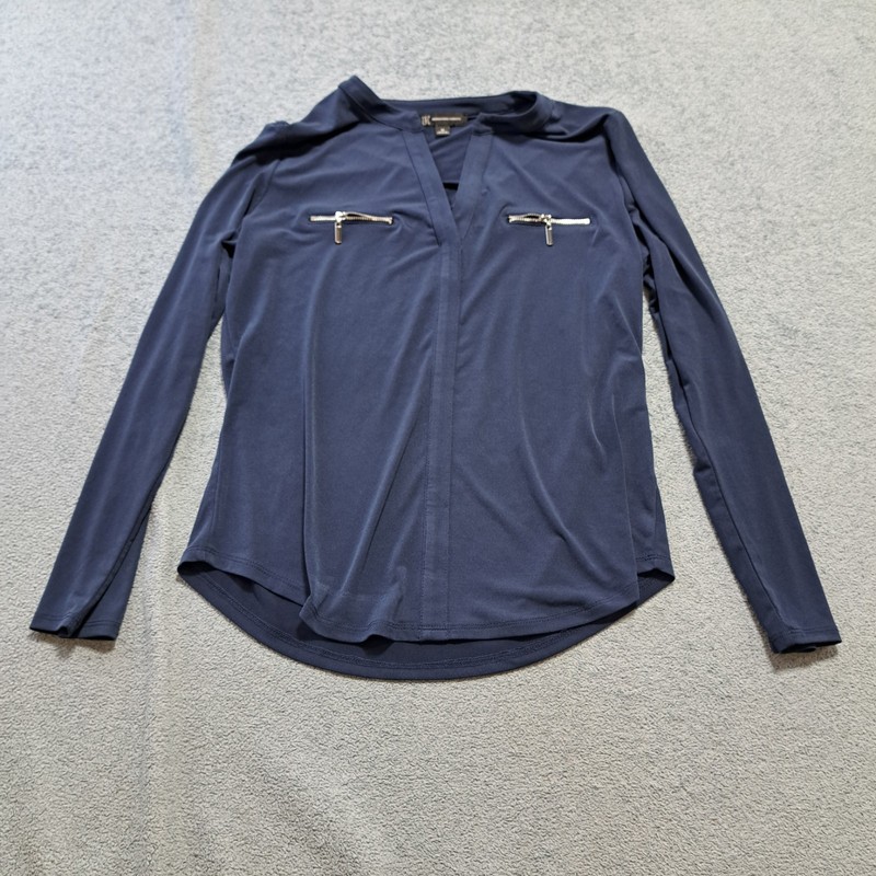 I.N.C. International Concepts Women's Zip-Pocket Blouse Top Size Medium
